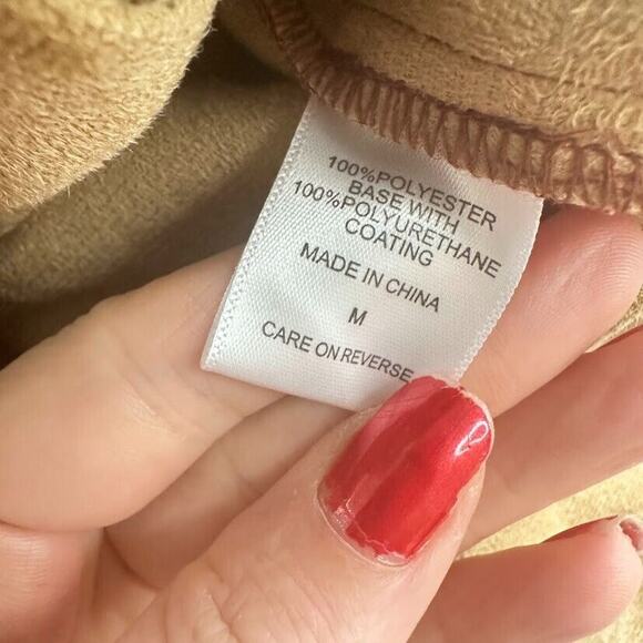 New York & Company Vegan Faux Leather Top Brown Button Sleeveless Size Medium M - Picture 7 of 7
